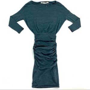 Michael Stars Ruched Boatneck Metallic Dress